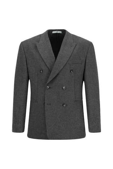  Koyu Füme Milano Kalıp Yünlü Kruvaze Ceket