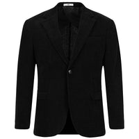 Siyah Relaxed Fit Rahat Kesim Çizgili Ceket