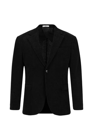  Siyah Relaxed Fit Rahat Kesim Çizgili Ceket