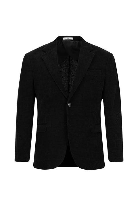 Siyah 4 Drop Relaxed Fit Rahat Kesim Çizgili Ceket