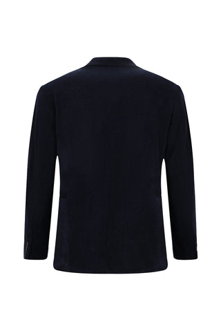  Orta Lacivert 4 Drop Relaxed Fit Rahat Kesim Kadife Ceket