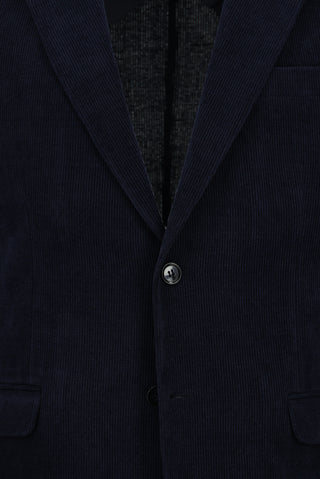  Orta Lacivert Relaxed Fit Rahat Kesim Çizgili Ceket