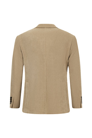  Orta Bej Relaxed Fit Rahat Kesim Çizgili Ceket