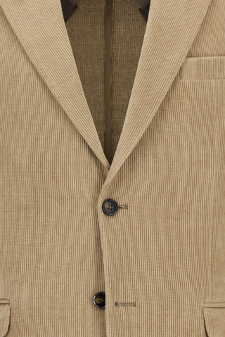  Orta Bej Relaxed Fit Rahat Kesim Çizgili Ceket