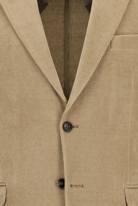 Orta Bej 4 Drop Relaxed Fit Rahat Kesim Çizgili Ceket