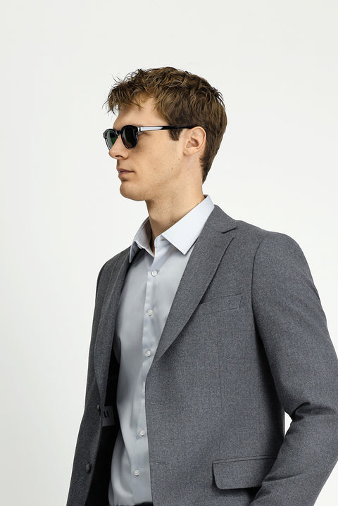 Orta Füme 6 Drop Regular Fit Standart Kesim Klasik Ceket