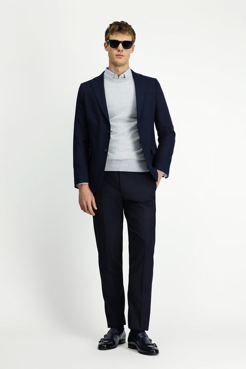 Koyu Lacivert 6 Drop Regular Fit Standart Kesim Klasik Ceket