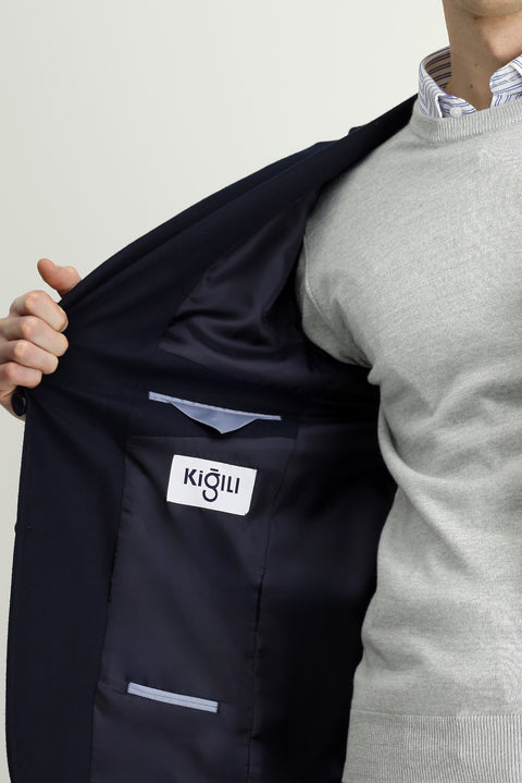 Koyu Lacivert 6 Drop Regular Fit Standart Kesim Klasik Ceket