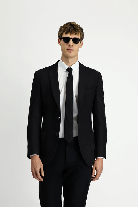 Black 7 Drop Super Slim Fit Extra Narrow Cut Classic Jacket