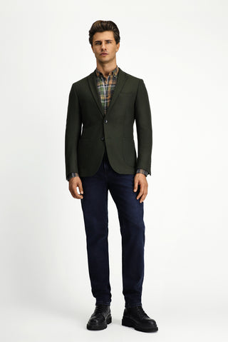  Koyu Haki Super Slim Fit Ekstra Dar Kesim Klasik Ceket