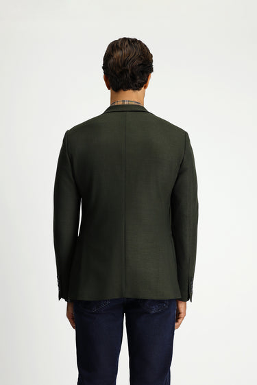 Koyu Haki Super Slim Fit Ekstra Dar Kesim Klasik Ceket