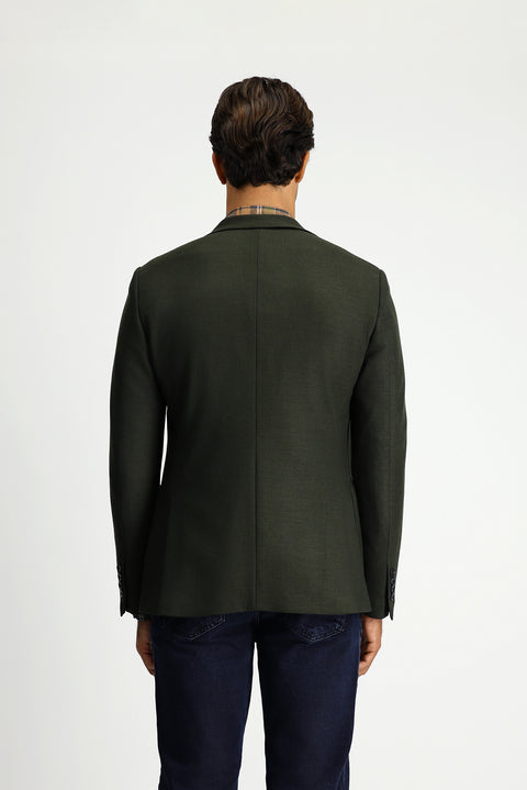 Koyu Haki 7 Drop Super Slim Fit Eksra Dar Kesim Klasik Ceket