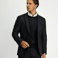 Koyu Antrasit 7 Drop Super Slim Fit Eksra Dar Kesim Klasik Ceket