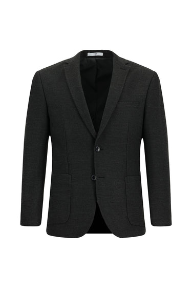 Koyu Antrasit Super Slim Fit Ekstra Dar Kesim Klasik Ceket
