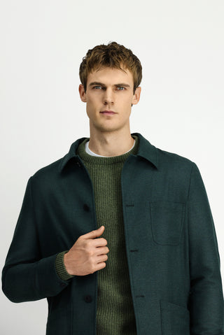  Koyu Yeşil Regular Fit Spor Yünlü Ceket / Mont