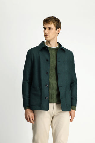  Koyu Yeşil Regular Fit Spor Yünlü Ceket / Mont
