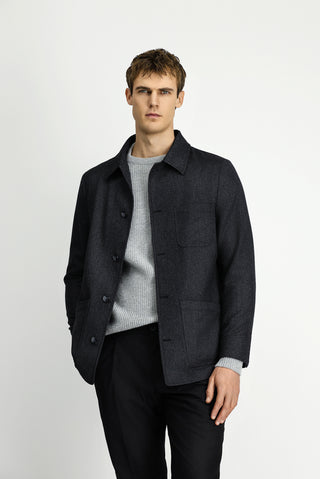  Koyu Antrasit Regular Fit Spor Yünlü Ceket / Mont