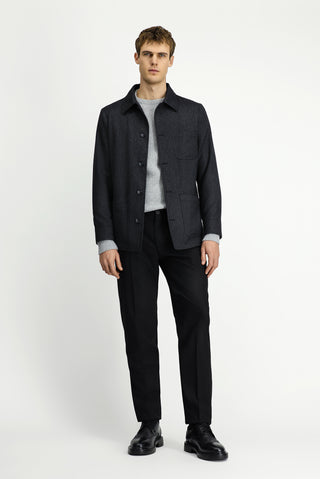  Koyu Antrasit Regular Fit Spor Yünlü Ceket / Mont