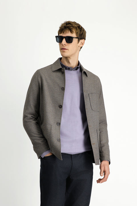 Koyu Vizon 6 Drop Regular Fit Standart Kesim Spor Yünlü Ceket / Mont