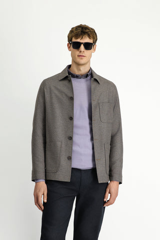  Koyu Vizon Regular Fit Spor Yünlü Ceket