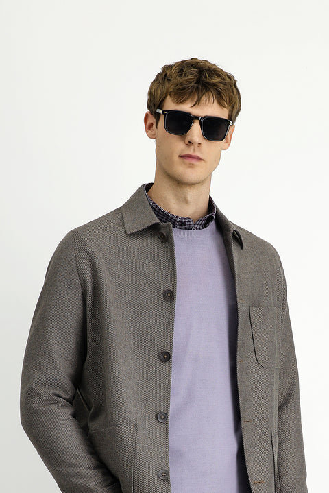 Koyu Vizon 6 Drop Regular Fit Standart Kesim Spor Yünlü Ceket / Mont