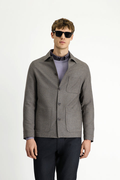 Koyu Vizon 6 Drop Regular Fit Standart Kesim Spor Yünlü Ceket / Mont