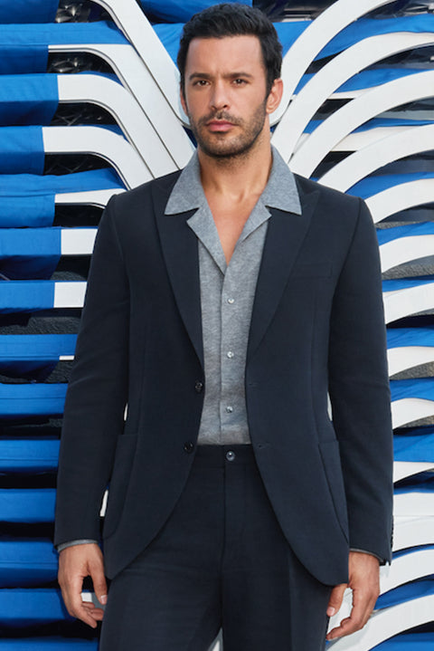 Siyah 6 Drop Regular Fit Standart Kesim Modal Karışımlı Torba Cep Mono Yaka Spor Ceket