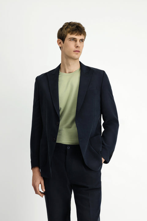 Black 6 Drop Regular Fit Standard Cut Modal Blend Patch Pocket Mono Collar Sport Jacket