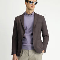 Koyu Kahve 6 Drop Regular Fit Standart Kesim Modal Karışımlı Torba Cep Mono Yaka Spor Ceket