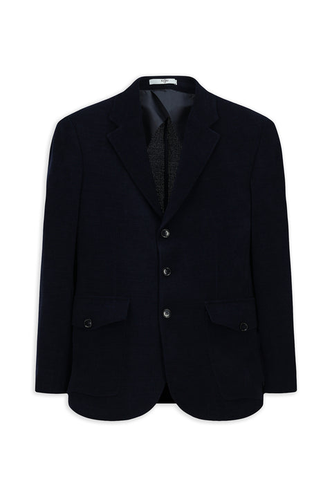 Medium Navy 4 Drop Relaxed Fit Patterned Sport Jacket