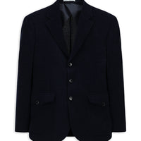 Orta Lacivert Relaxed Fit Rahat Kesim Desenli Spor Ceket