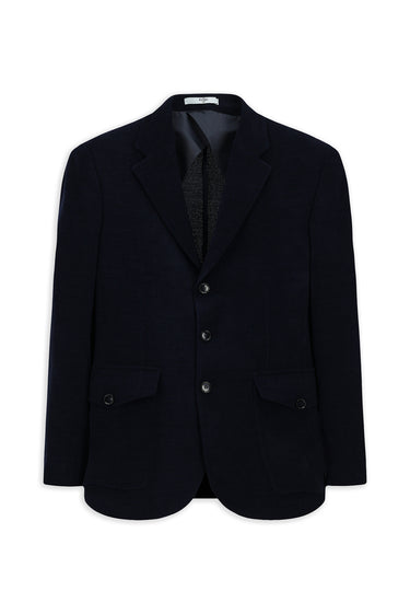 Orta Lacivert Relaxed Fit Rahat Kesim Desenli Spor Ceket