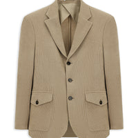 Orta Bej Relaxed Fit Rahat Kesim Desenli Spor Ceket