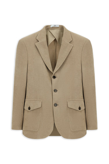 Orta Bej Relaxed Fit Rahat Kesim Desenli Spor Ceket