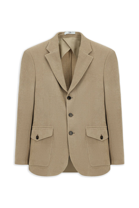 Orta Bej 4 Drop Relaxed Fit Rahat Kesim Desenli Spor Ceket