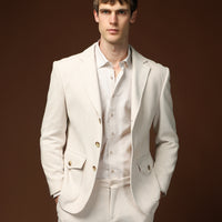 Ekru Regular Fit Desenli Spor Ceket