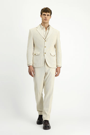  Ekru Regular Fit Desenli Spor Ceket