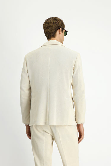 Ekru Regular Fit Desenli Spor Ceket