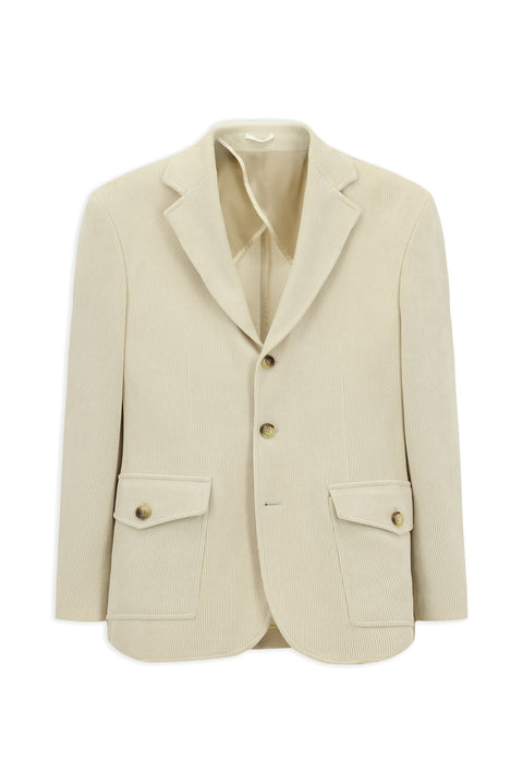 Ekru 6 Drop Regular Fit Standart Kesim Desenli Spor Ceket