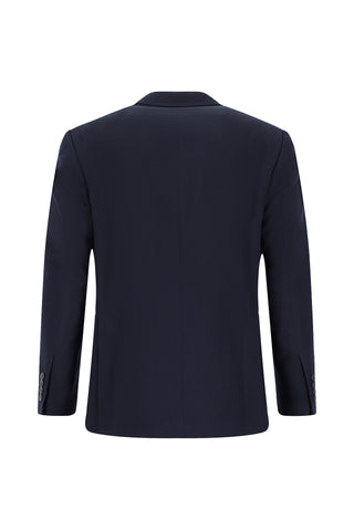  Koyu Lacivert Relaxed Fit Rahat Kesim Desenli Klasik Ceket