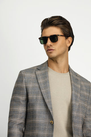  Koyu Vizon Regular Fit Klasik Ekose Ceket