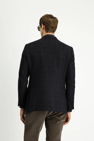  Acı Kahve 6 Drop Regular Fit Standart Kesim Yünlü Ekose Ceket