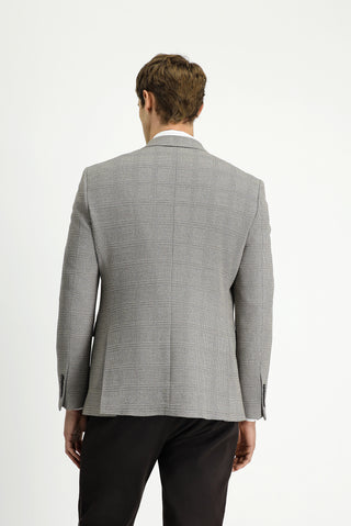  Orta Bej Relaxed Fit Rahat Kesim Klasik Ekose Ceket