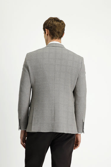  Orta Bej Relaxed Fit Rahat Kesim Klasik Ekose Ceket