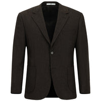 Koyu Kahve Relaxed Fit Rahat Kesim Desenli Yünlü Ceket