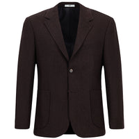 Koyu Bordo Relaxed Fit Rahat Kesim Desenli Yünlü Ceket