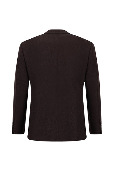  Koyu Bordo Relaxed Fit Rahat Kesim Desenli Yünlü Ceket