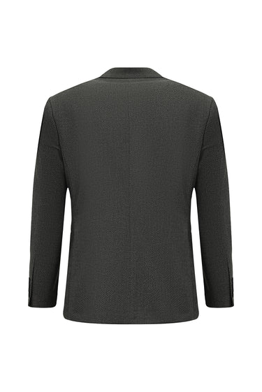  Koyu Füme Regular Fit Desenli Likralı Kruvaze Ceket
