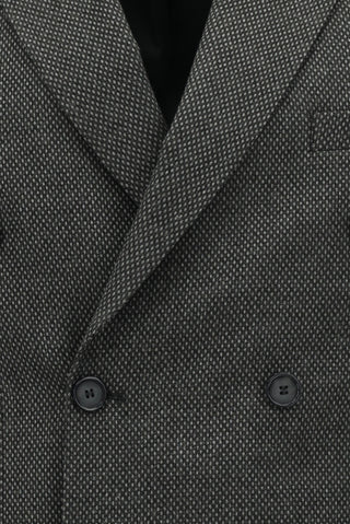  Koyu Füme Regular Fit Desenli Likralı Kruvaze Ceket