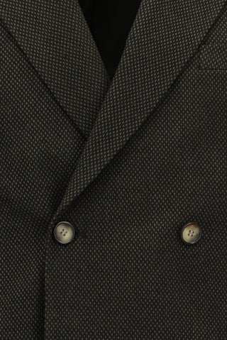  Koyu Kahve Regular Fit Desenli Likralı Kruvaze Ceket